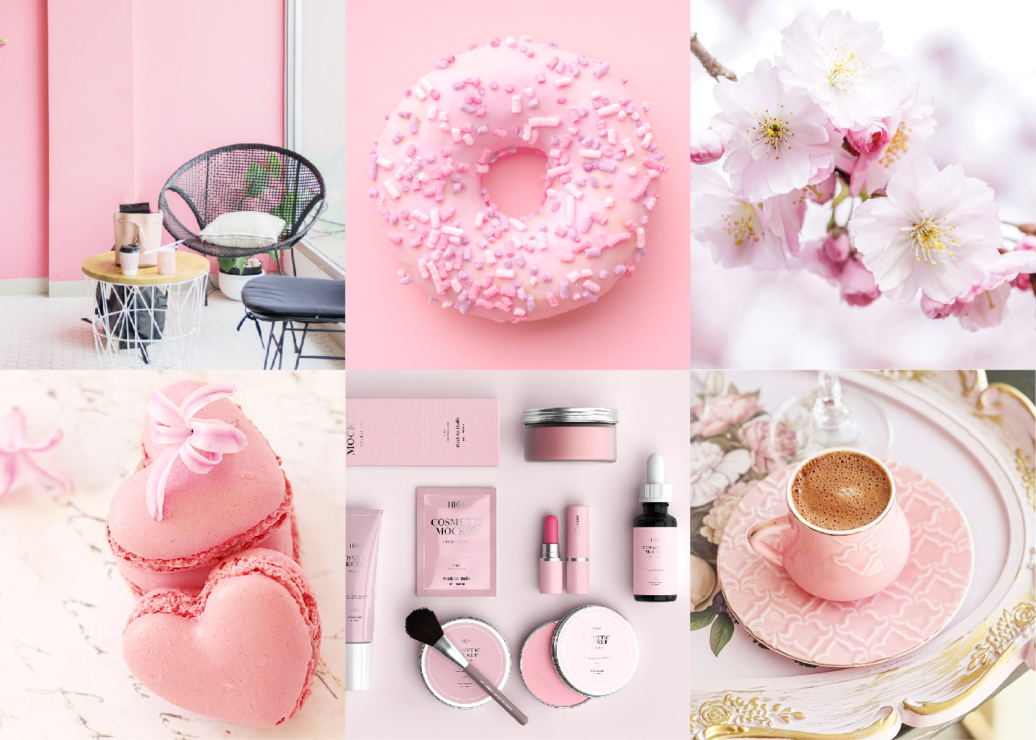 ハートフェルト・ピンク集合イメージ写真